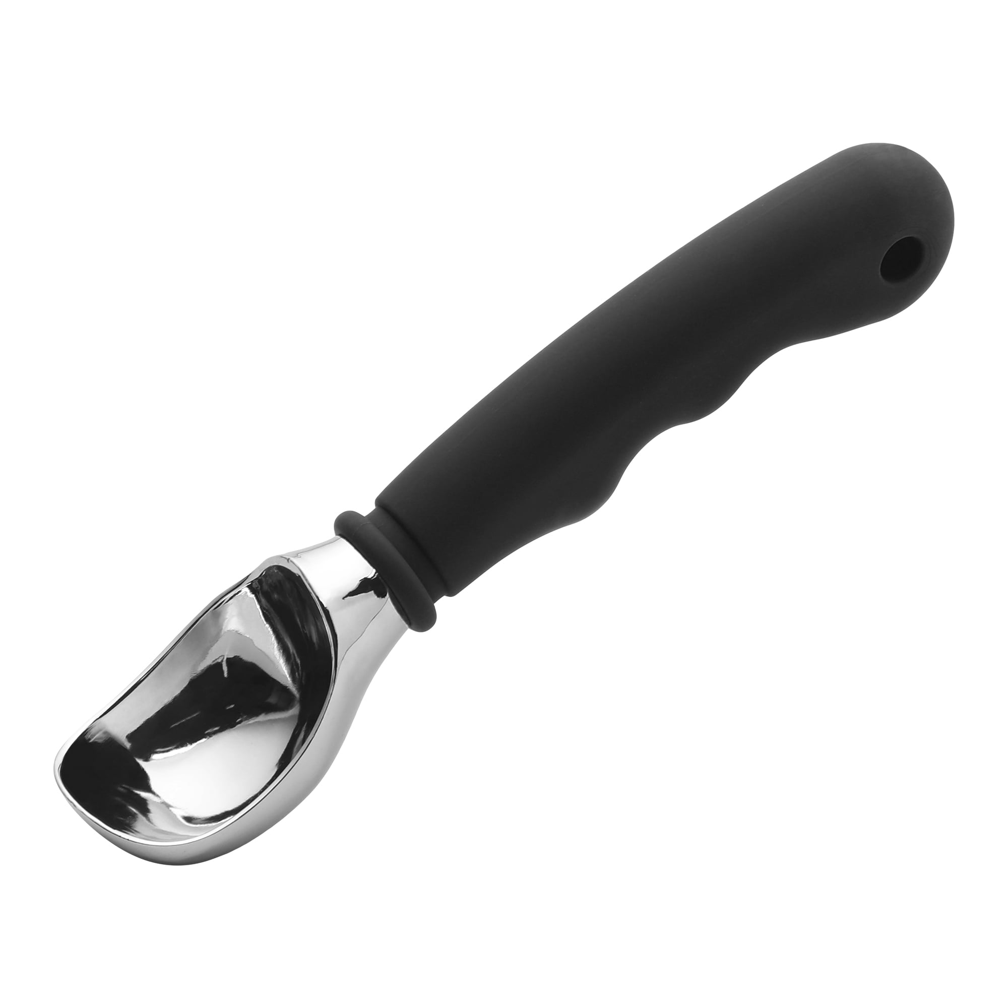 Unique Bargains Good-Quality Stainless Steel Ice Cream Scoop with Handle Black 7in