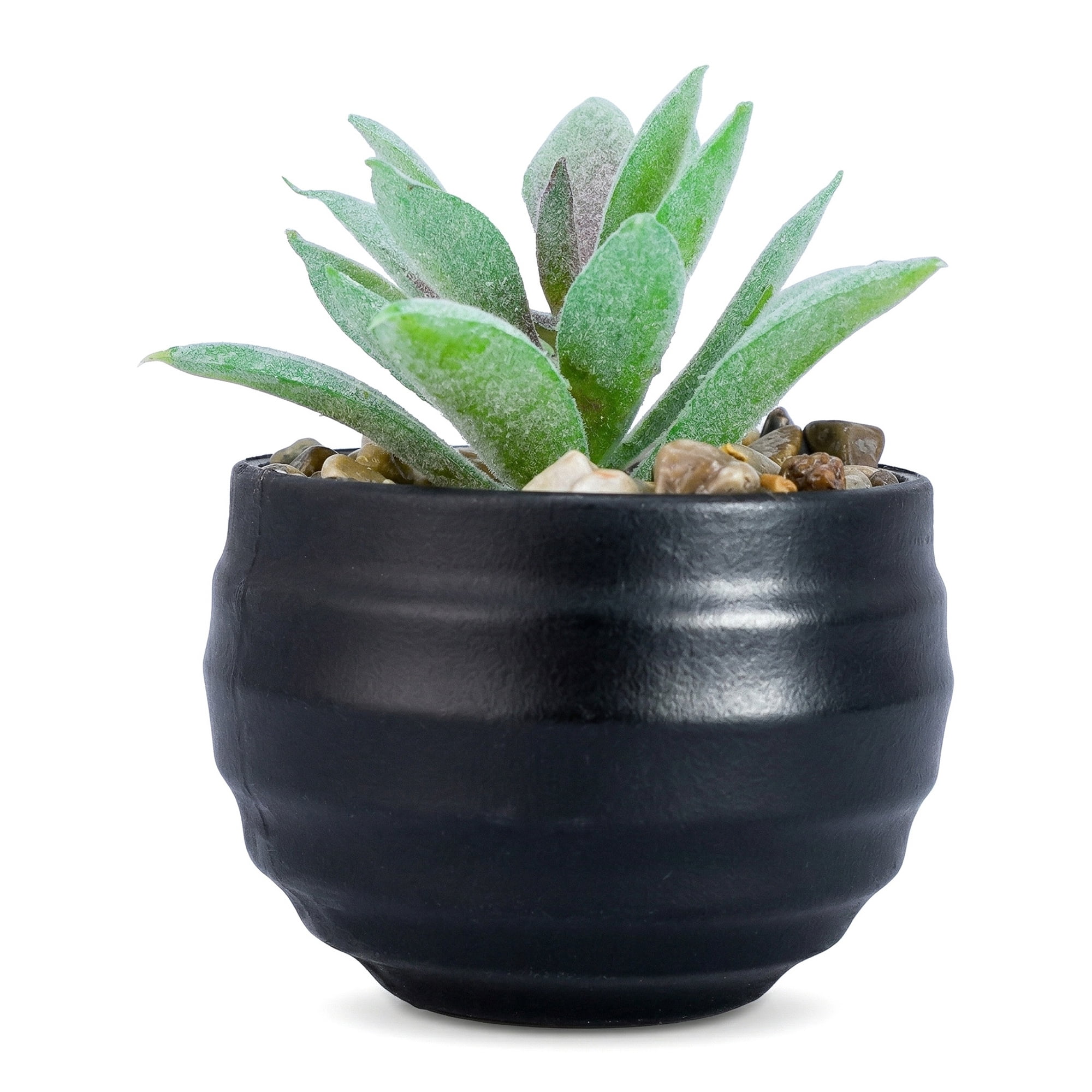 Unique Bargains Gothic Artificial Succulent Faux Greenery Purple Tip Green 3.14in