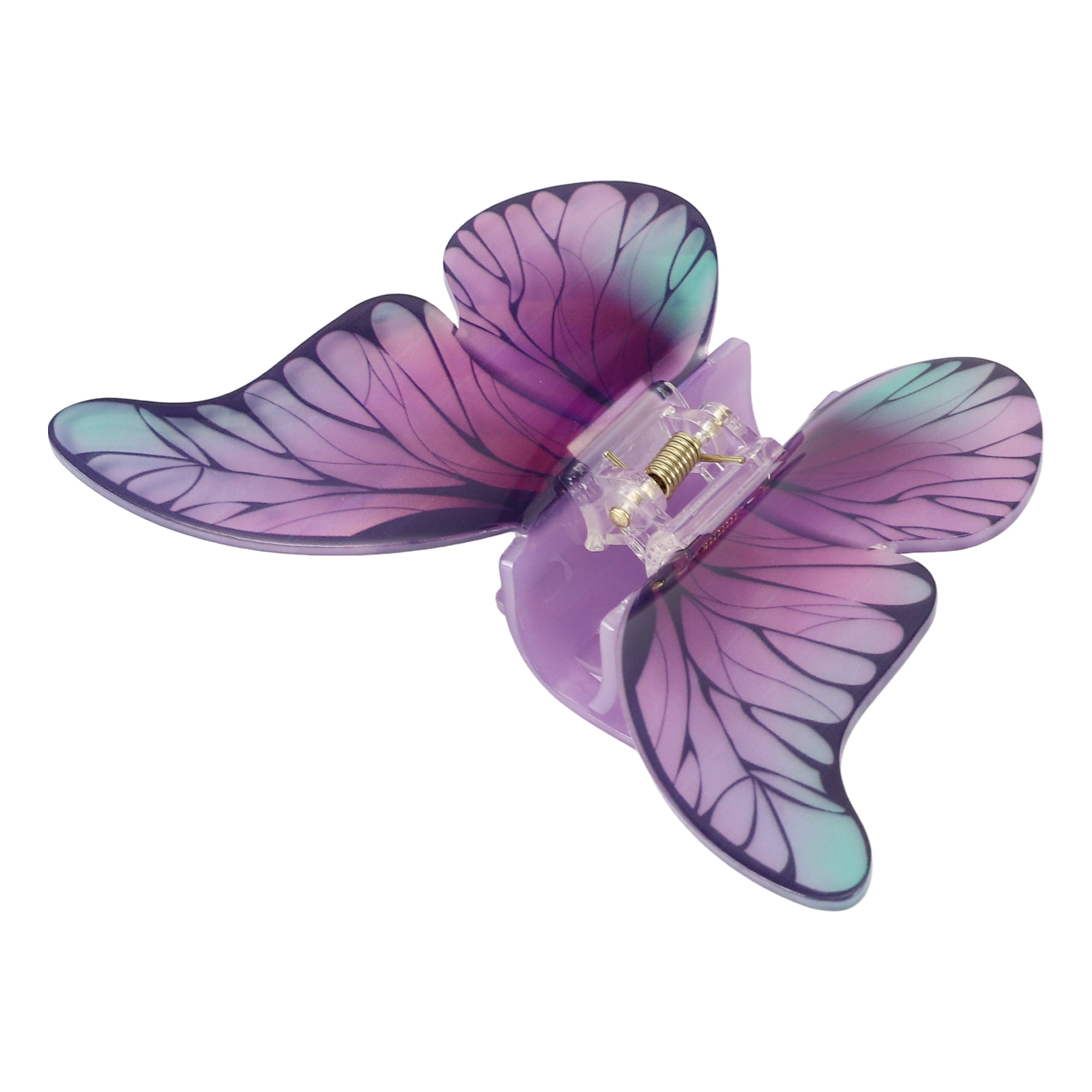 Unique Bargains Grace Butterfly Hair Clips Hairdo Clip for Women 4.45"x3.23"x1.38" Purple