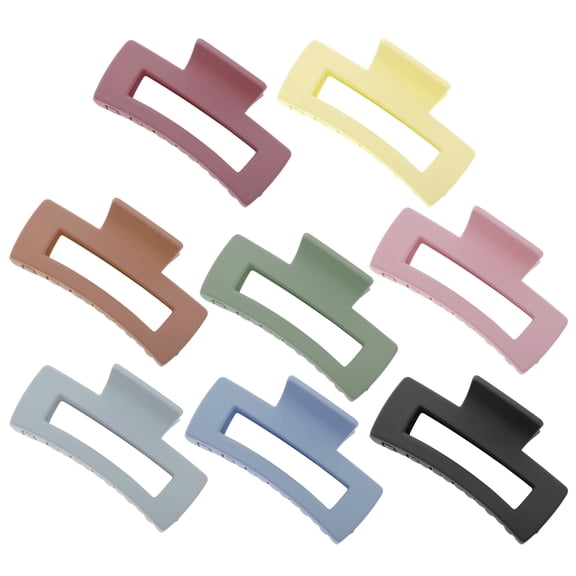 Unique Bargains Grace Rectangle Frosted Hair Clips Multicolor 8 Pcs