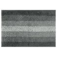 thumbnail image 1 of Unique Bargains Gradient Color Striped Bathroom Rugs Non-Slip Bath Carpet Bath Mats Black-2 20"x32", 1 of 7