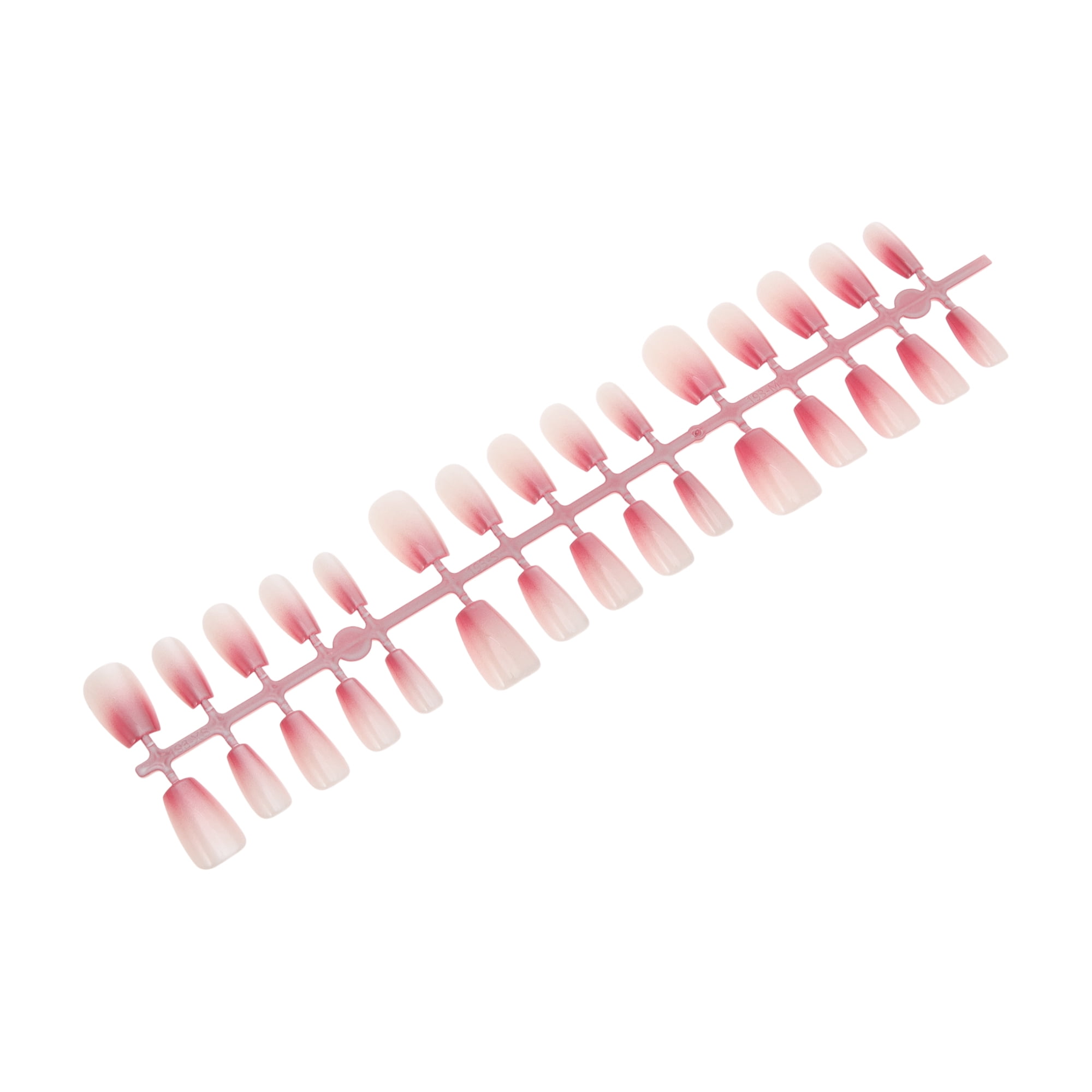 Unique Bargains Gradient Short Coffin Fake Nails 1Set/30Pcs 193-04