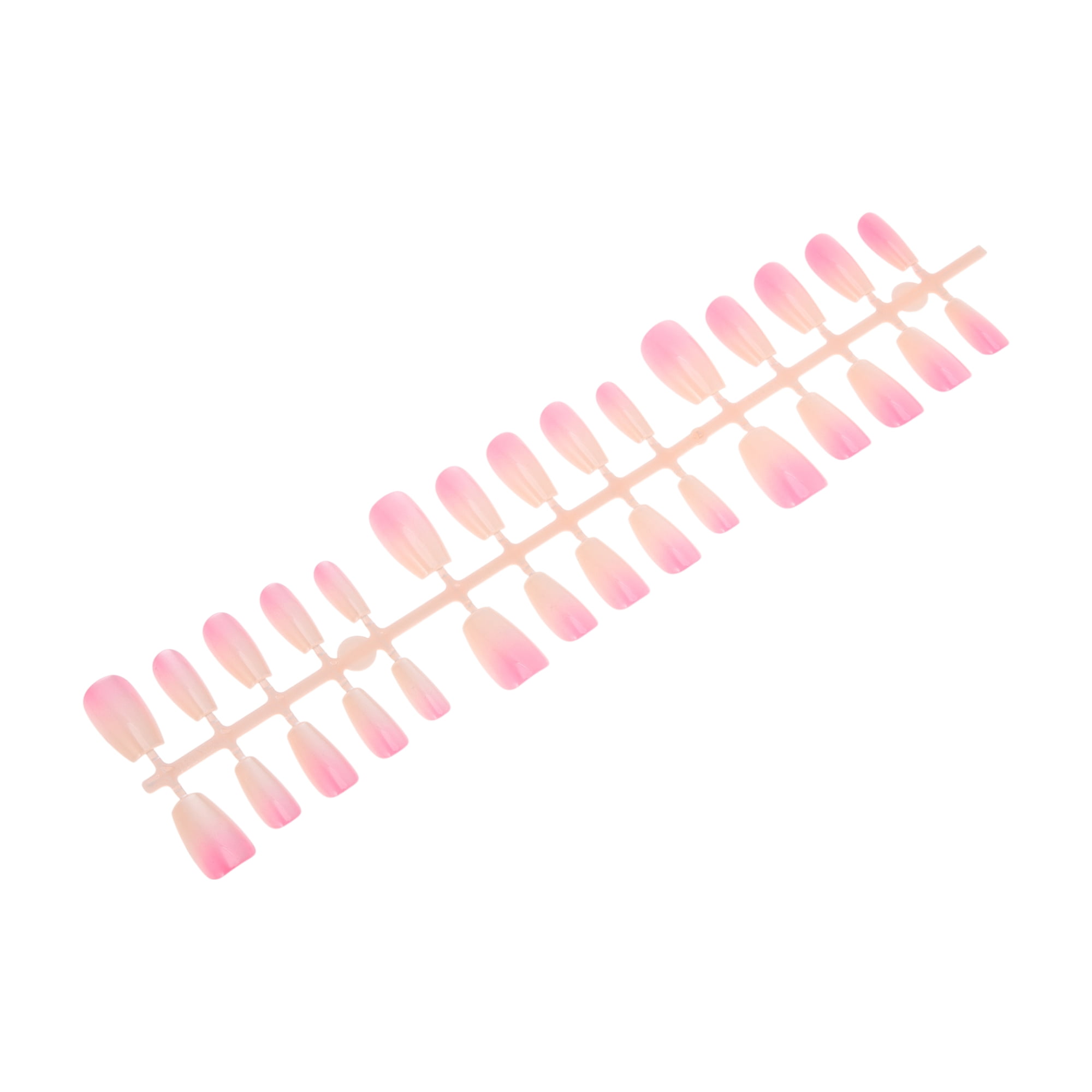 Unique Bargains Gradient Short Coffin Fake Nails 1Set/30Pcs 193-08