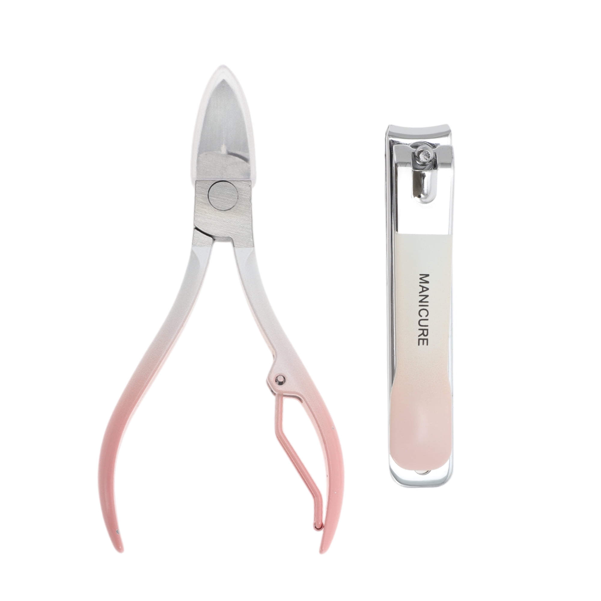 Unique Bargains Gradual Slanted Nail Clippers Set 1 Set Pink 3.15"