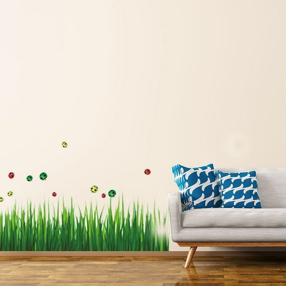 Unique Bargains Grass Pattern Wall Stickers PVC Removable Art Decal for Bedroom Living Room 27.6" x 19.7"