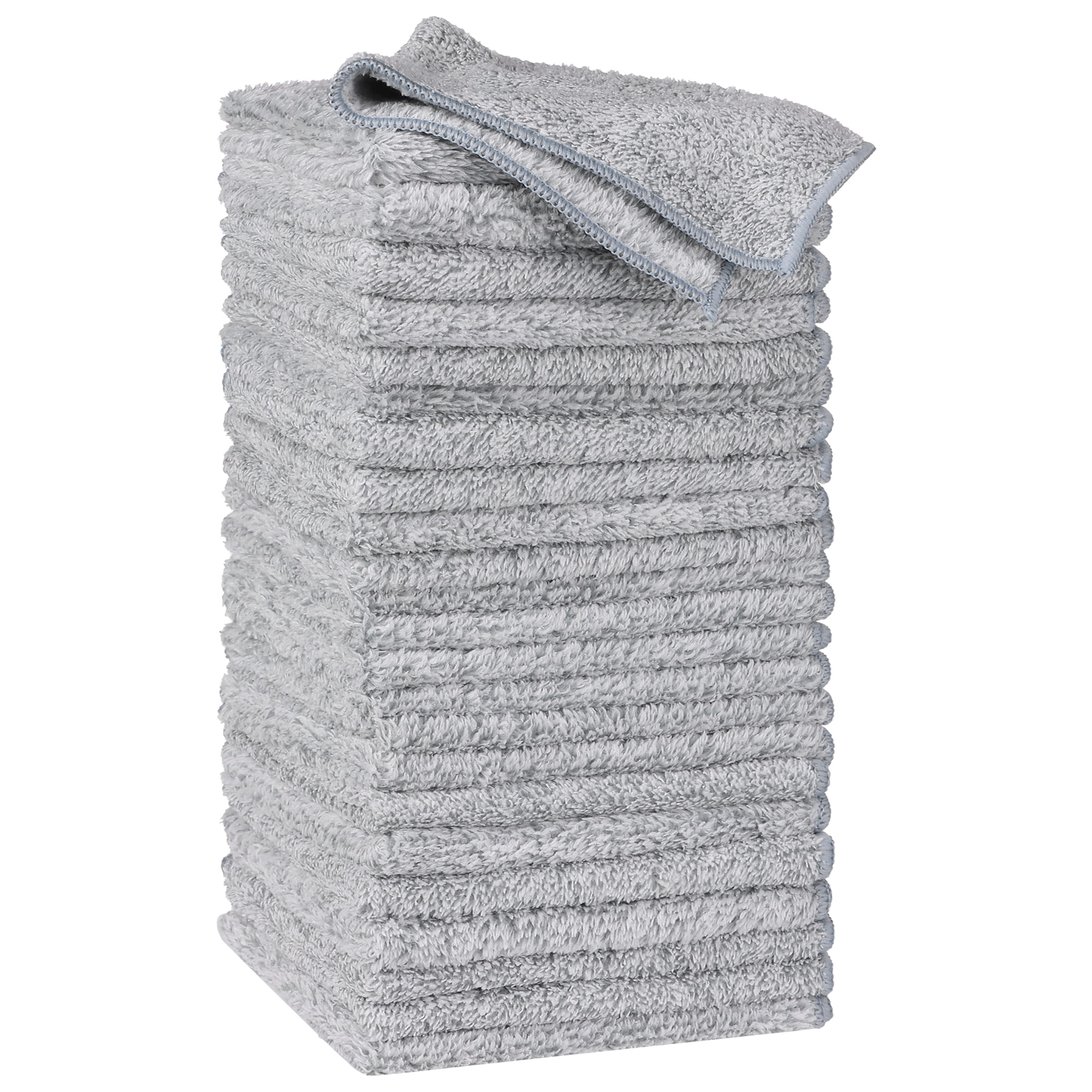 Unique Bargains Gray Microfiber Absorbent Lint Free Cleaning Rags 24 10"x10"
