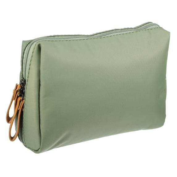 Unique Bargains Great Large Durable Storage Makeup Bag for Purse Travel Dark Green Beige