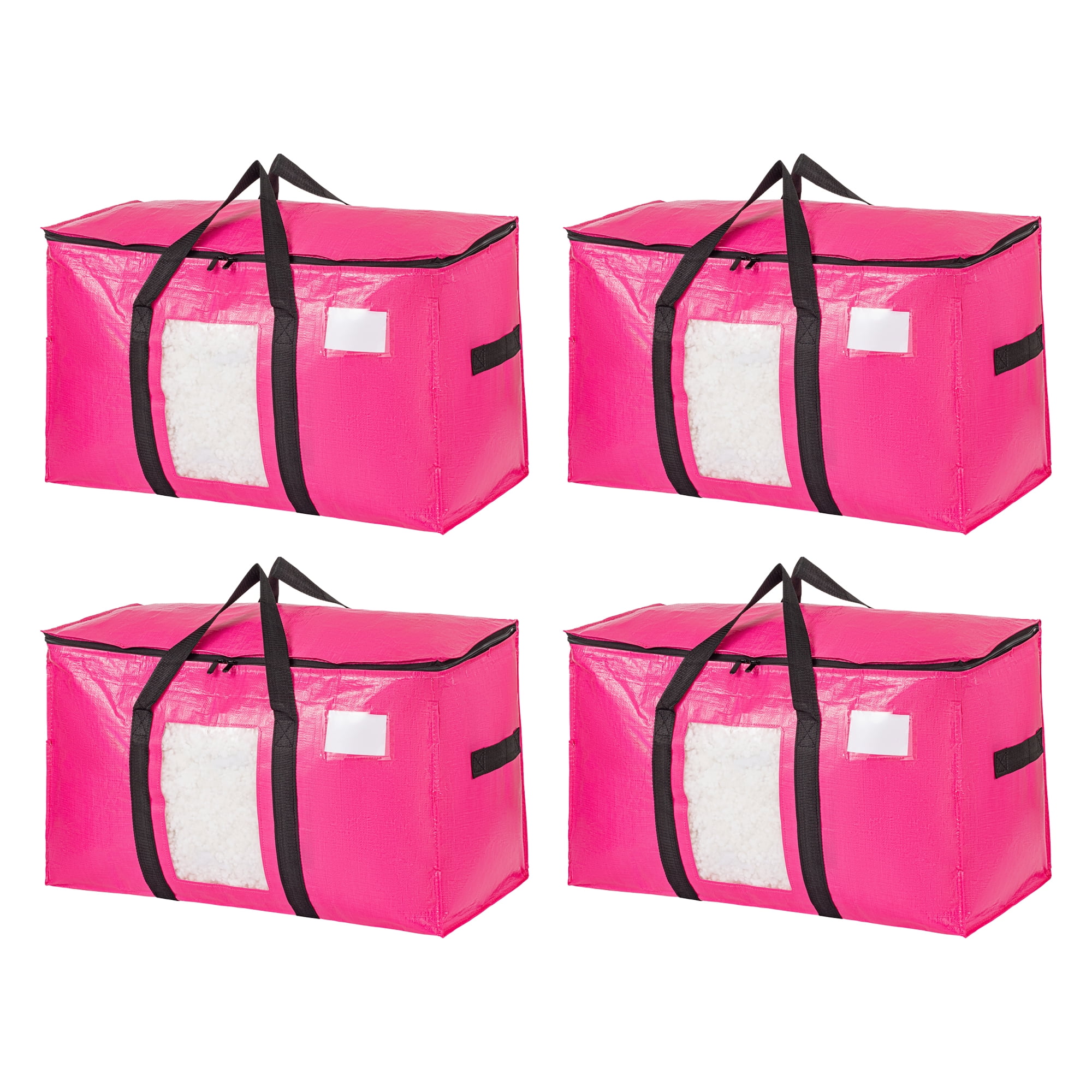 Unique Bargains Storage Bags for and Closet with Handles Pink 27.56"x13.78"x16.54"
