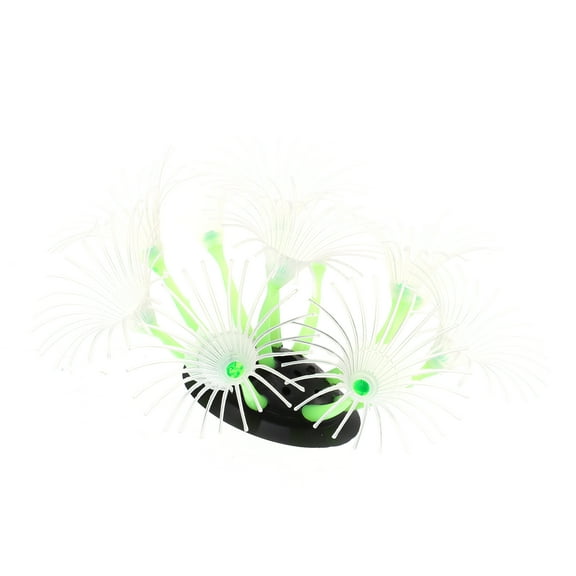 Unique Bargains Green Aquarium Simulation Coral Sunflower Silicone Fluorescent Coral Glow Fish Tank Landscape Decor