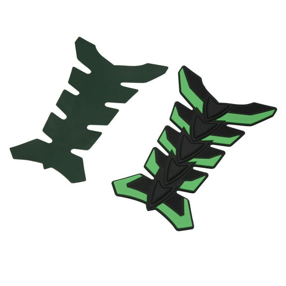 Unique Bargains Green Black Motorcycle 3D Rubber Oil Gas Fuel Tank Pad Protector Sticker Decal