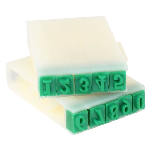 Unique Bargains Green Rubber Head 10 Digit Arabic Numerals Combination Block Stamp