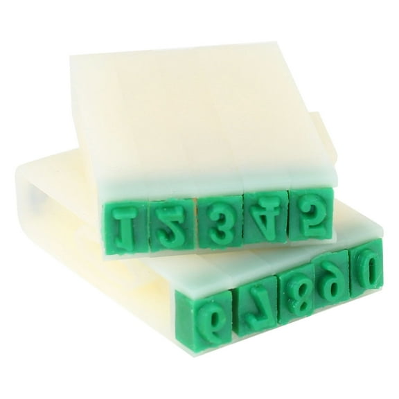 Unique Bargains Green Rubber Head 10 Digit Arabic Numerals Combination Block Stamp
