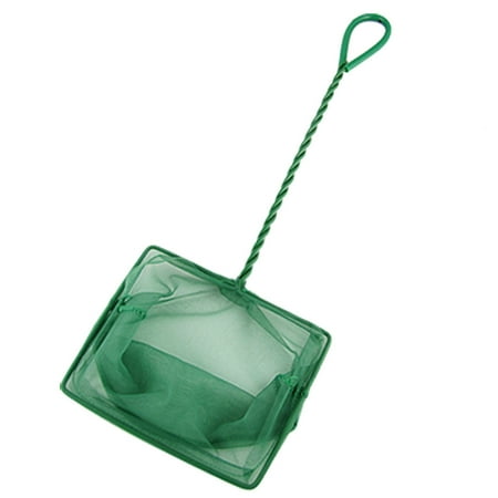 Unique Bargains Green Slim Handle Square Fish Landing Net for Aquarium