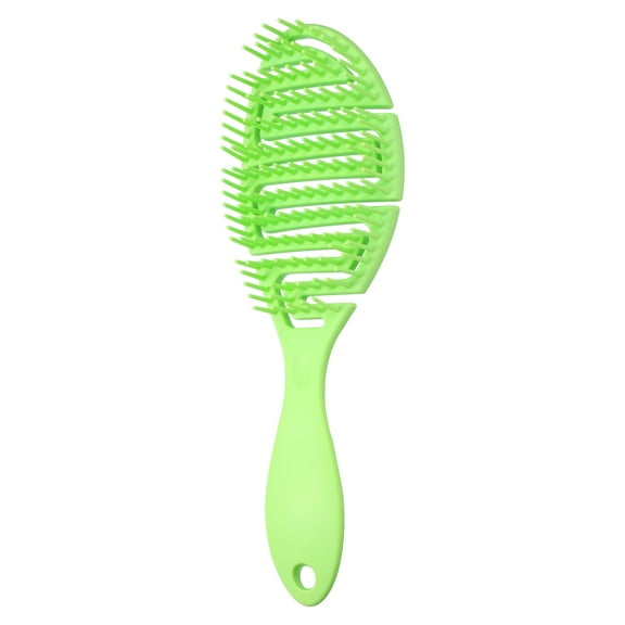 Unique Bargains Grid Hair Brush Shower Detangler Need to Vent Detangling Brush Rubber Green