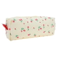 thumbnail image 1 of Unique Bargains Grid Print Pen Pouch Portable Stationery Bag Beige Pink Floral, 1 of 6