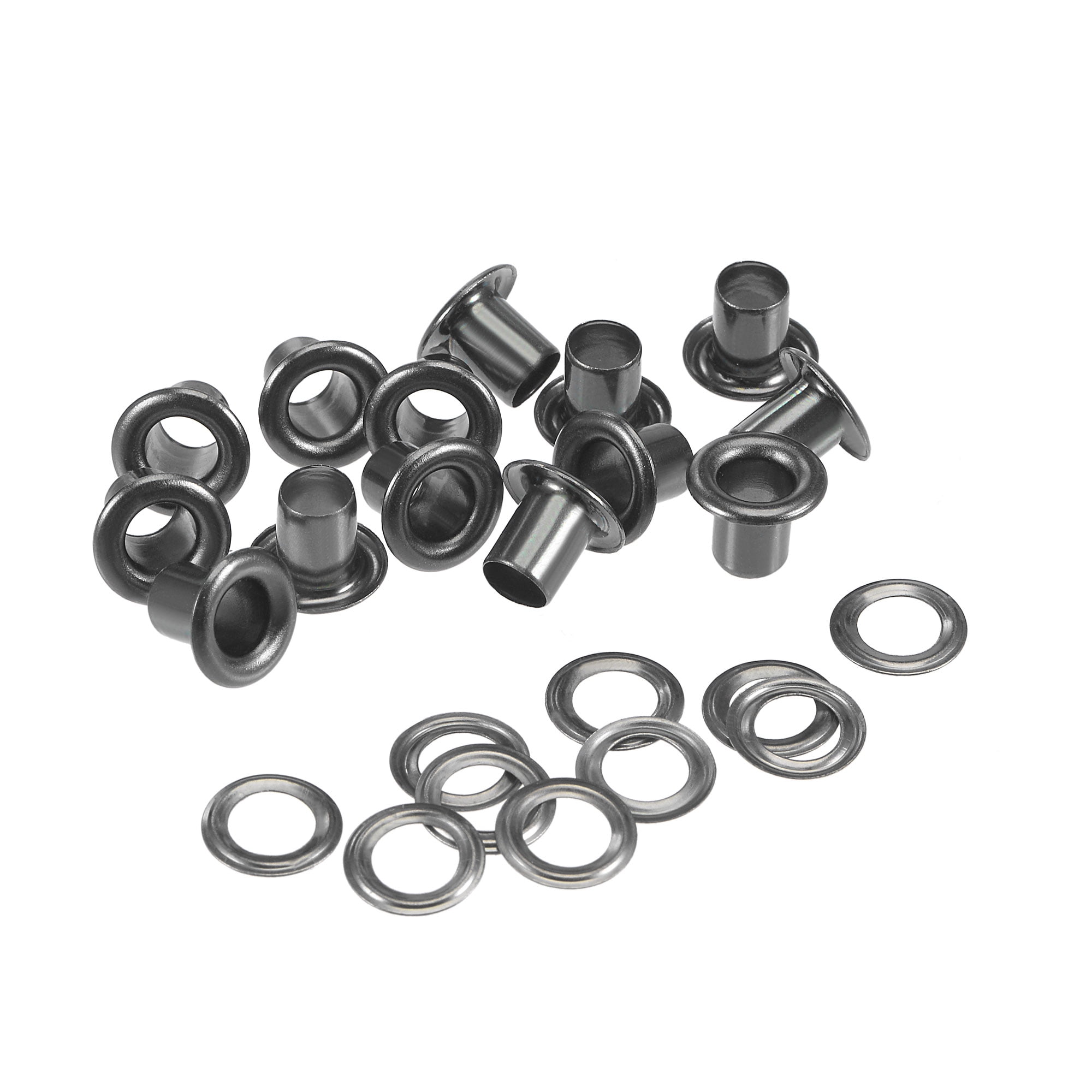 Unique Bargains Grommets Eyelets with Washers Kit, Copper Grommet Chrome Plated Black