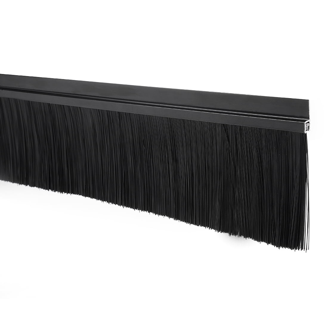 Unique Bargains H Shape Aluminum Alloy Door Bottom Sweep Brush Black 39" x 3.2"