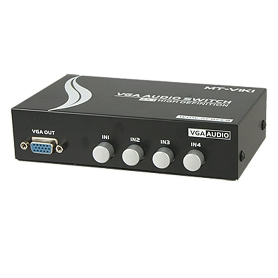 Unique Bargains HD 15 Pin VGA Ports In Audio Splitter Switch Box Black ...
