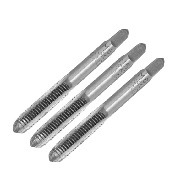 Unique Bargains HSS 3 Flute 6mm x 1.0mm Taper and Plug Metric Tap M6 x 1.0mm Pitch 3pcs