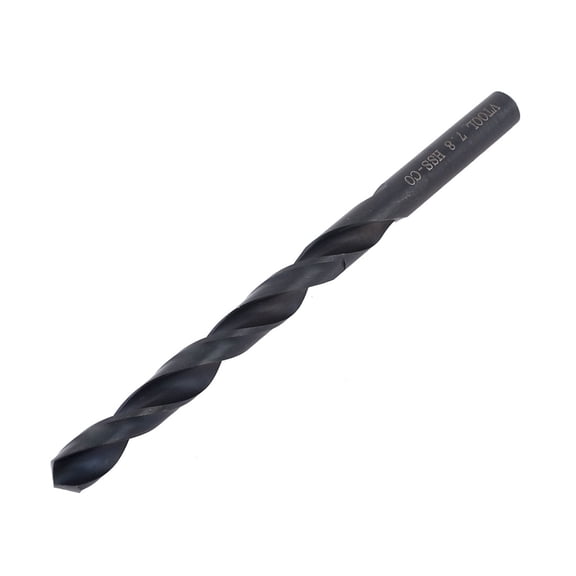 Unique Bargains HSS-CO 7.8mm Dia 2 Flutes Cutting Round Straight Shank Twist Drill Bit Black