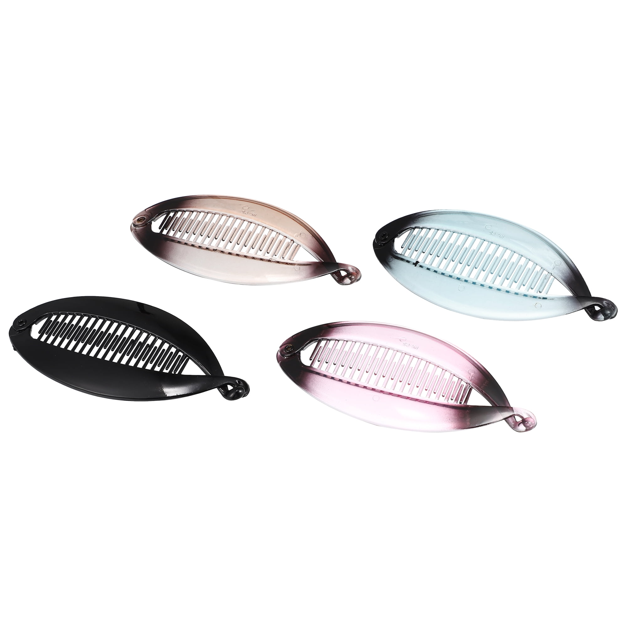 Unique Bargains Hair Accessories Interlocking Ponytail Banana Clip Purple Blue Black Brown