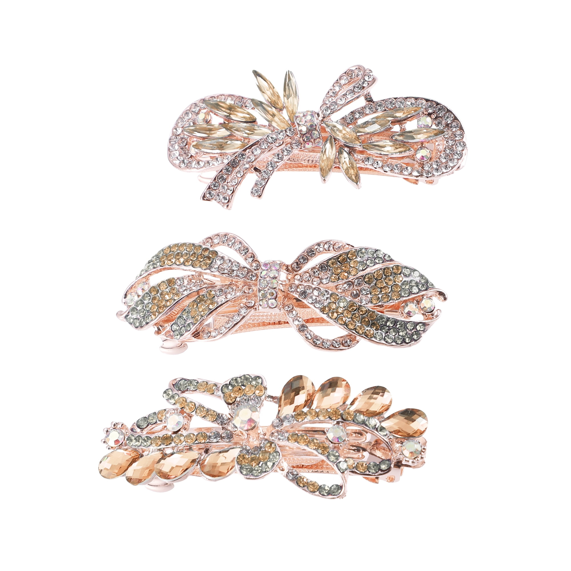 Cara three piece set hair clips sparkly Stunning Amazon.com : Braided Hair Clips For Women - Sparkling  main image 4