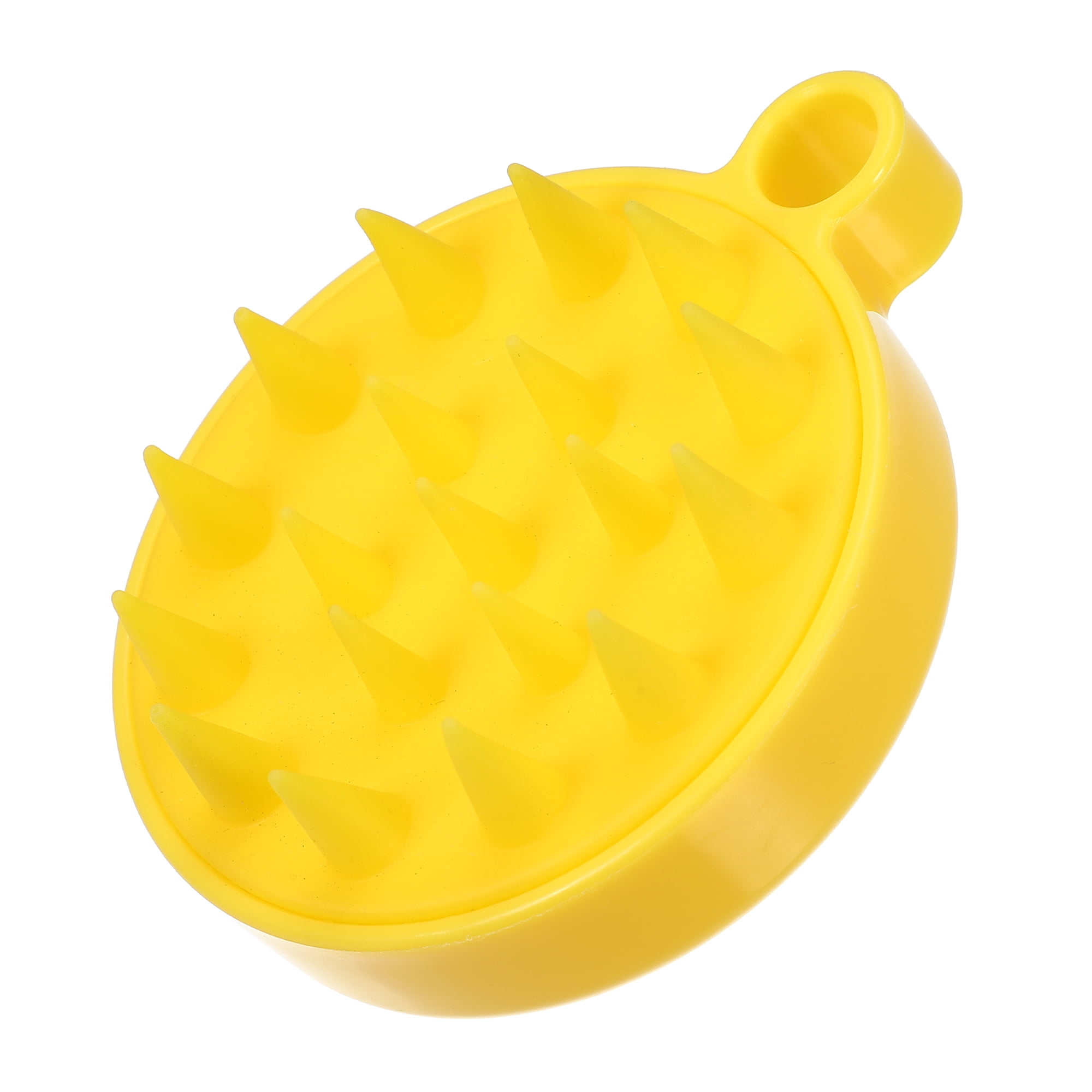 Unique Bargains Hair Care Hair Scalp Massager Shampoo Brush Yellow 3.74"x3.15"x1.77"