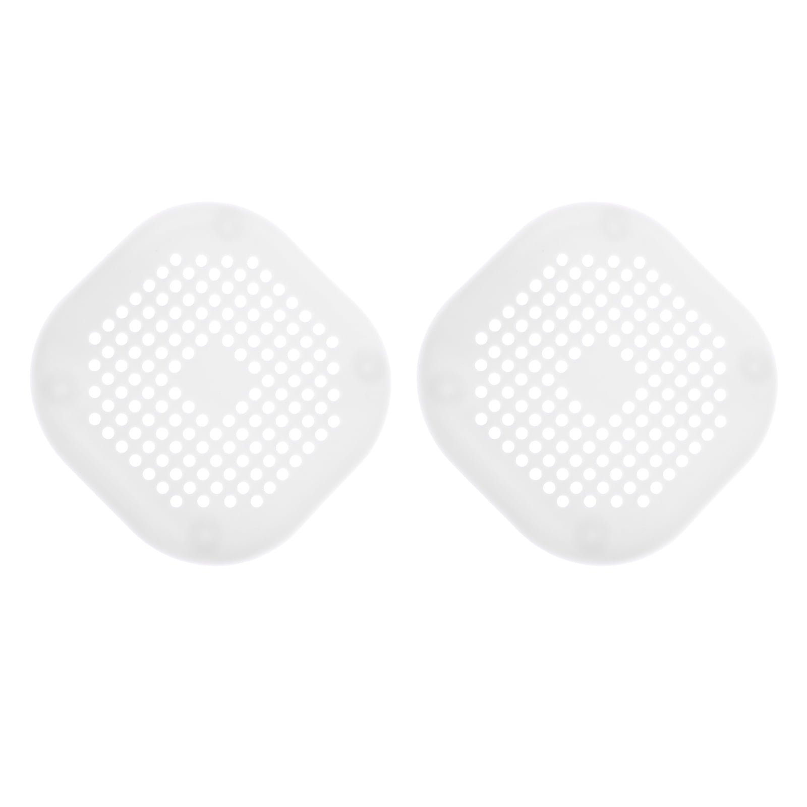 Unique Bargains Hair Catcher with Suction Cup Silicone Strainer 5.5" White 2Pcs