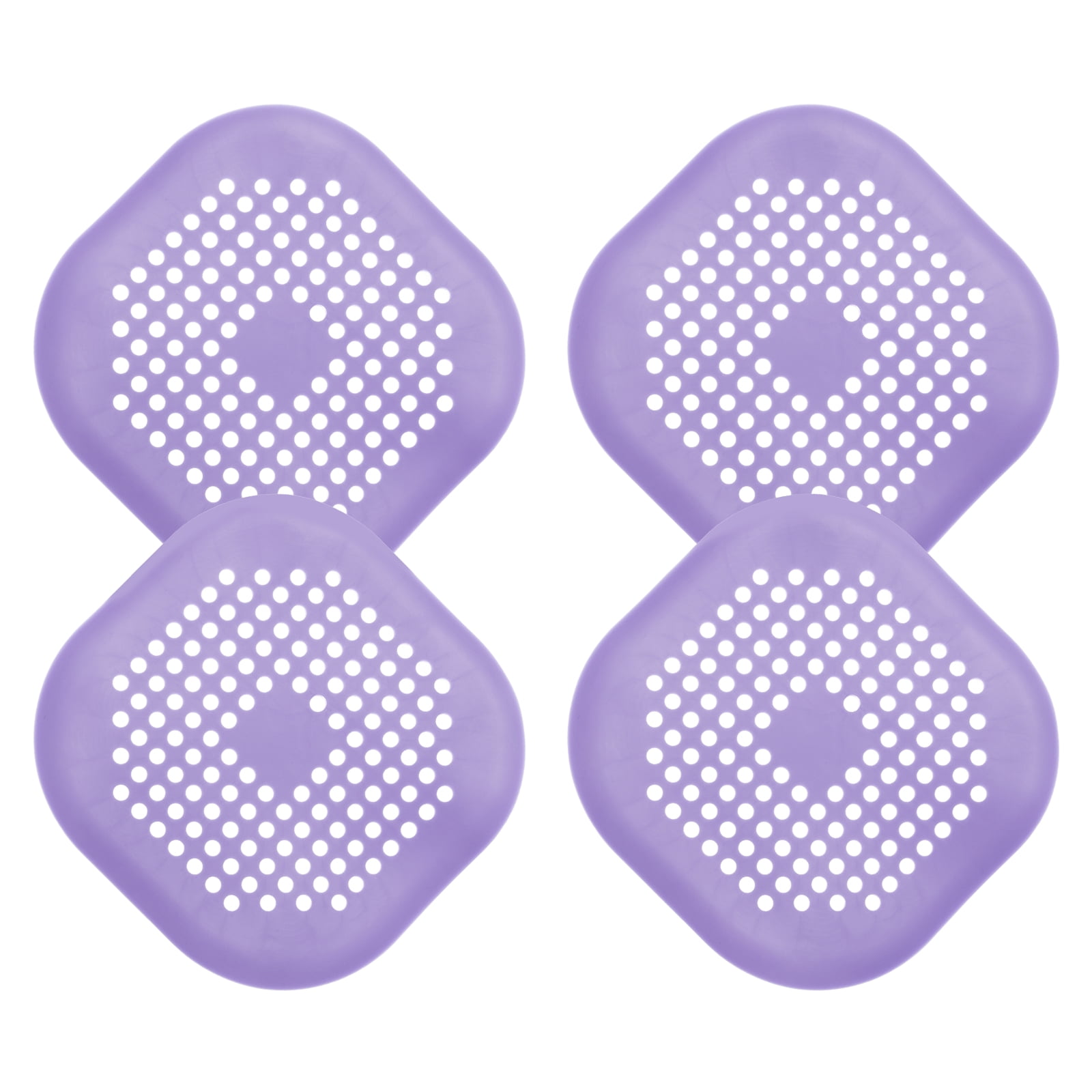 Unique Bargains Hair Catcher with Suction Cup Silicone Strainer 5.8" Purple 4Pcs