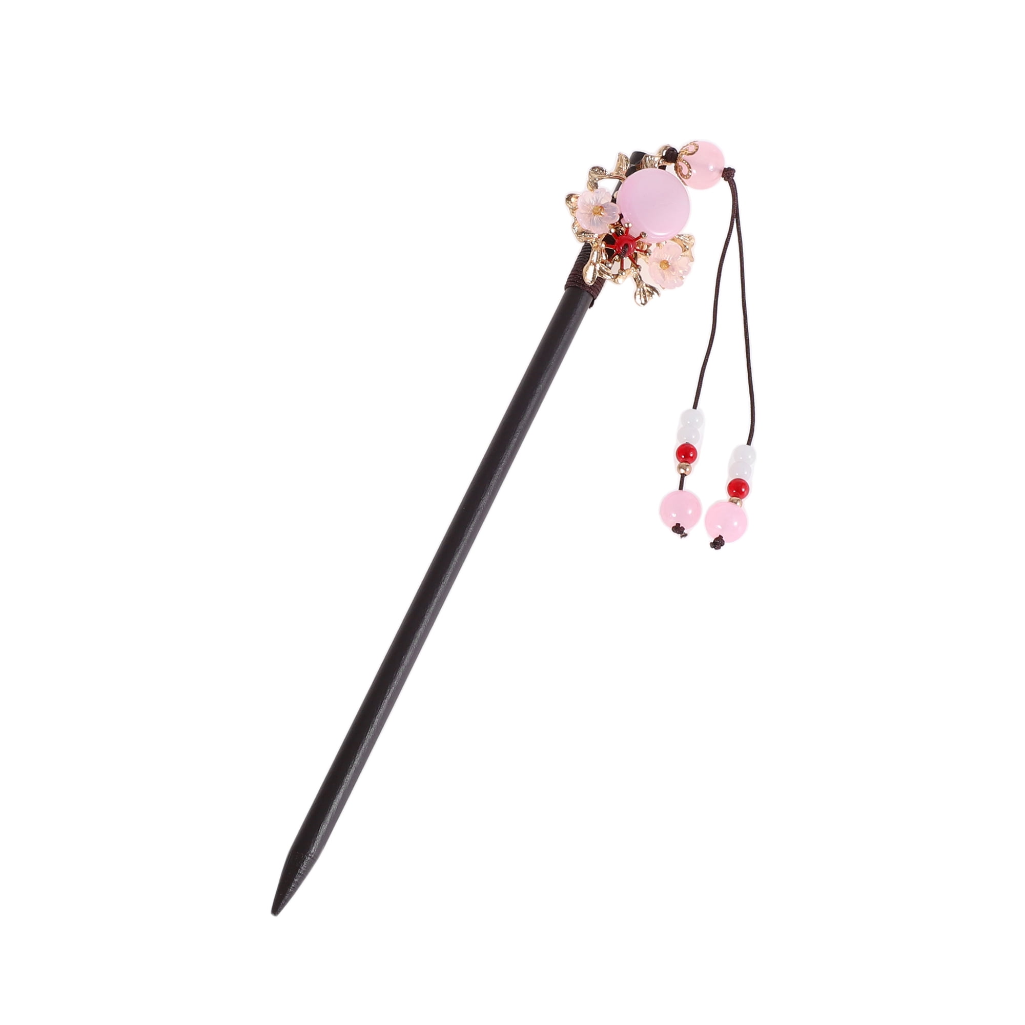 Unique Bargains Hair Chopstick for Women 1Pc Black, Pink, White [Flower Tassel] 2.36"