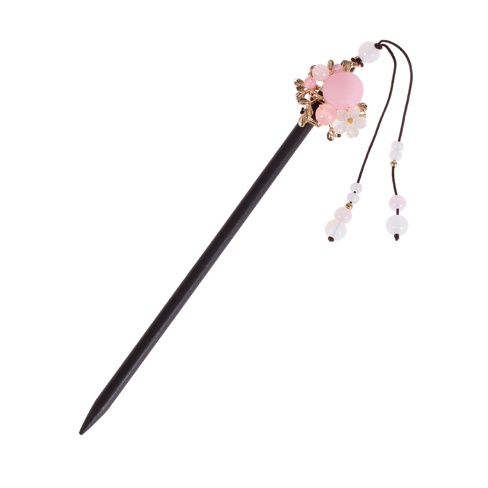 Unique Bargains Hair Chopstick for Women 1Pc Black, Pink, White [Retro Style Tassel] 2.76"