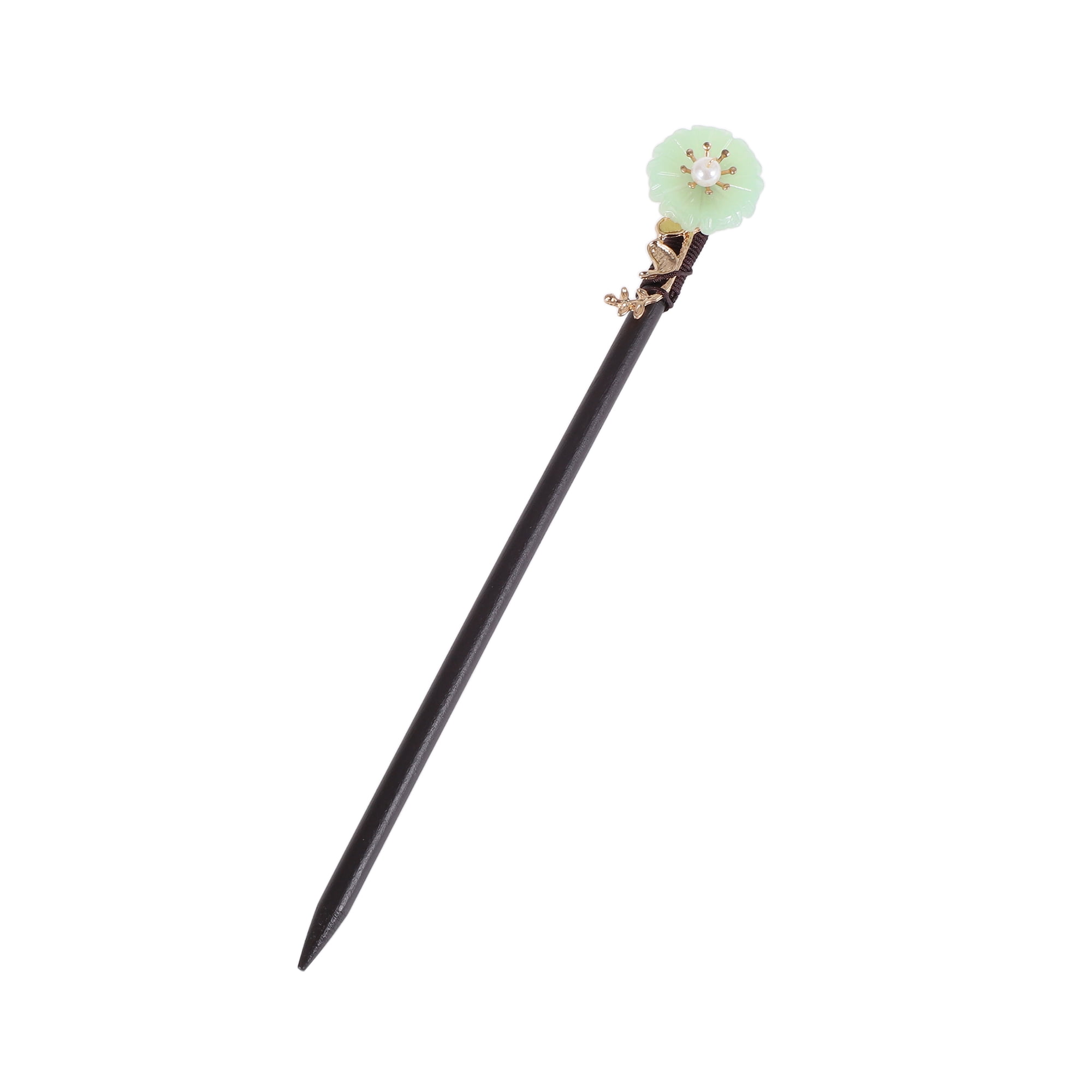 Unique Bargains Hair Chopstick for Women Black Green 1 Pc [Magpie Tassel]