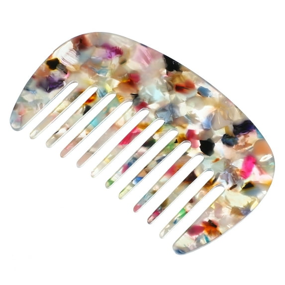 Unique Bargains Hair Comb Wide Tooth Anti-Static Pocket Size Comb for Thick Curly Hair Detangling Comb Multicolor