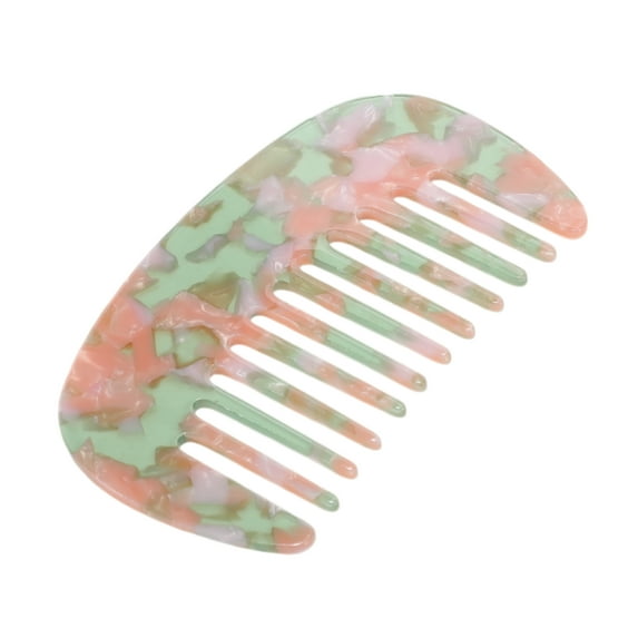 Unique Bargains Hair Comb Wide Tooth Anti-Static Pocket Size Comb for Thick Curly Hair Detangling Comb Pink Green