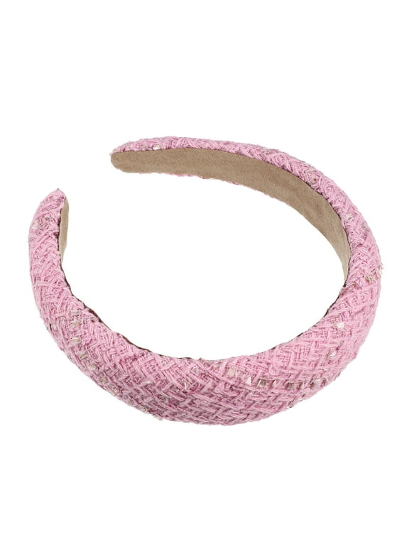 Unique Bargains Hair Headband Retro Style Fabric Headband for Women Girl Deep Pink 6.1"x5.31"x1.38" Wide Headband