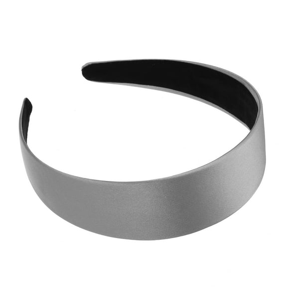 Unique Bargains Hair Headband Wide Satin Headband for Women Girl Gray 1.57" Wide Headband
