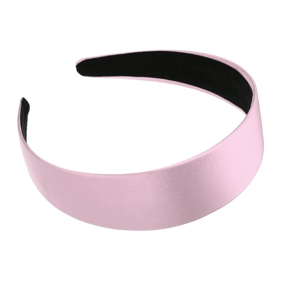 Unique Bargains Hair Headband Wide Satin Headband for Women Girl Pink 1.57" Wide Headband