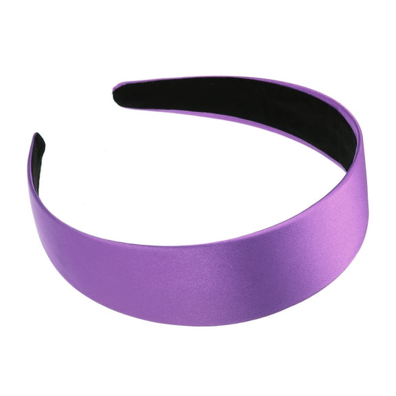 Unique Bargains Hair Headband Wide Satin Headband for Women Girl Purple 1.57" Wide Headband