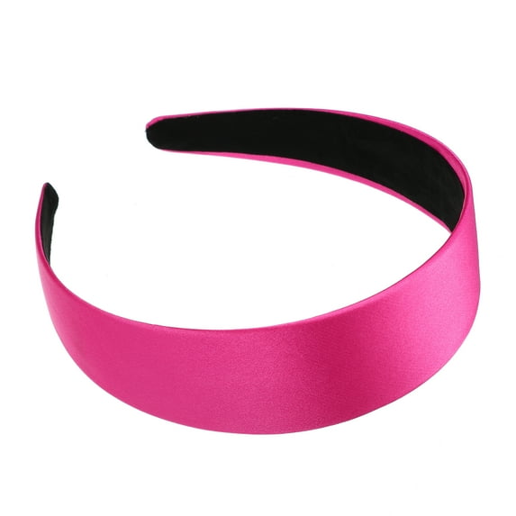 Unique Bargains Hair Headband Wide Satin Headband for Women Girl Rose Red 1.57" Wide Headband