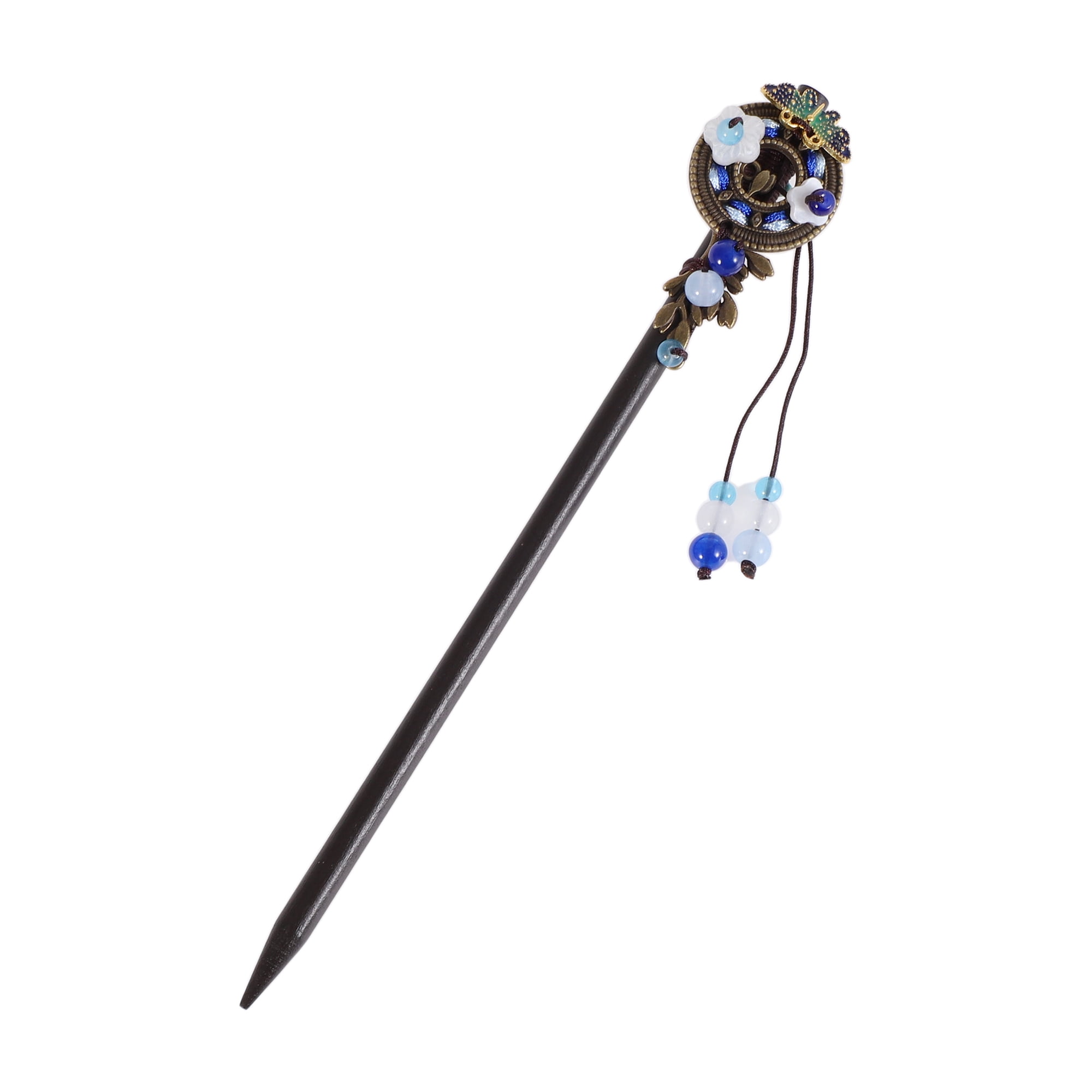 Unique Bargains Hair Stick Pin for Women 1Pc Black, Blue [Flower]