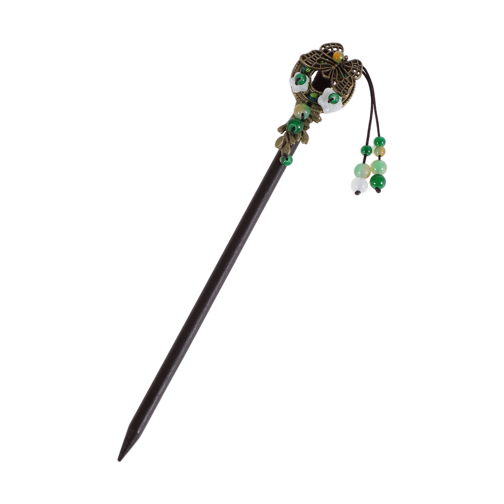 Unique Bargains Hair Stick Pin for Women 1Pc Black, Green, White [Flower Butterfly]