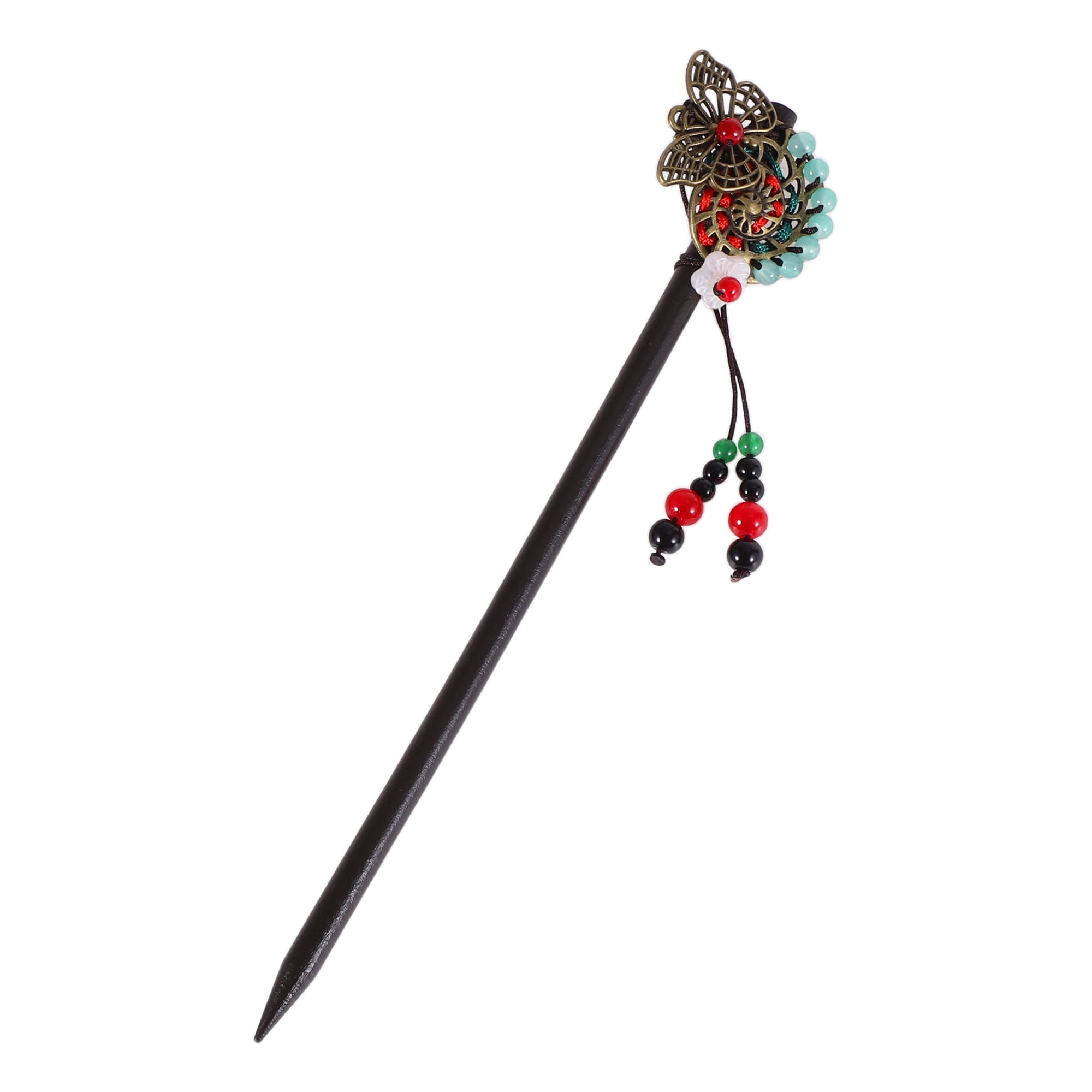 Unique Bargains Hair Stick Pin for Women 1Pc Black, Red [Flower]