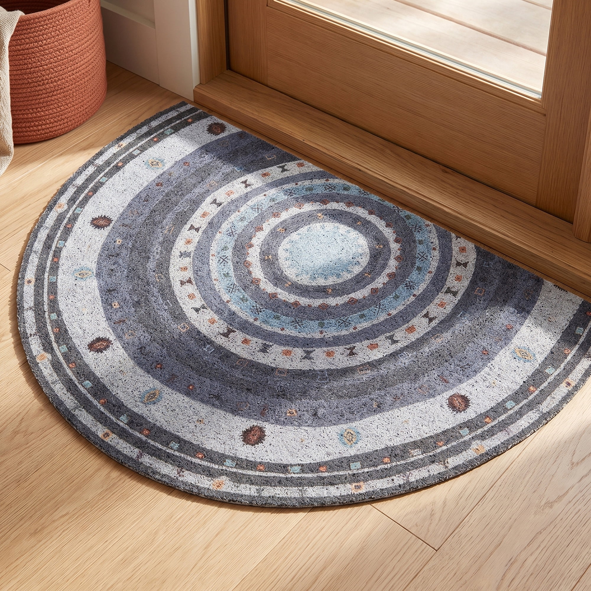 Entry Room Rugs Unique Bargains Half Circle Indoor Entryway Retro Non-Slip Welcome Rug ...