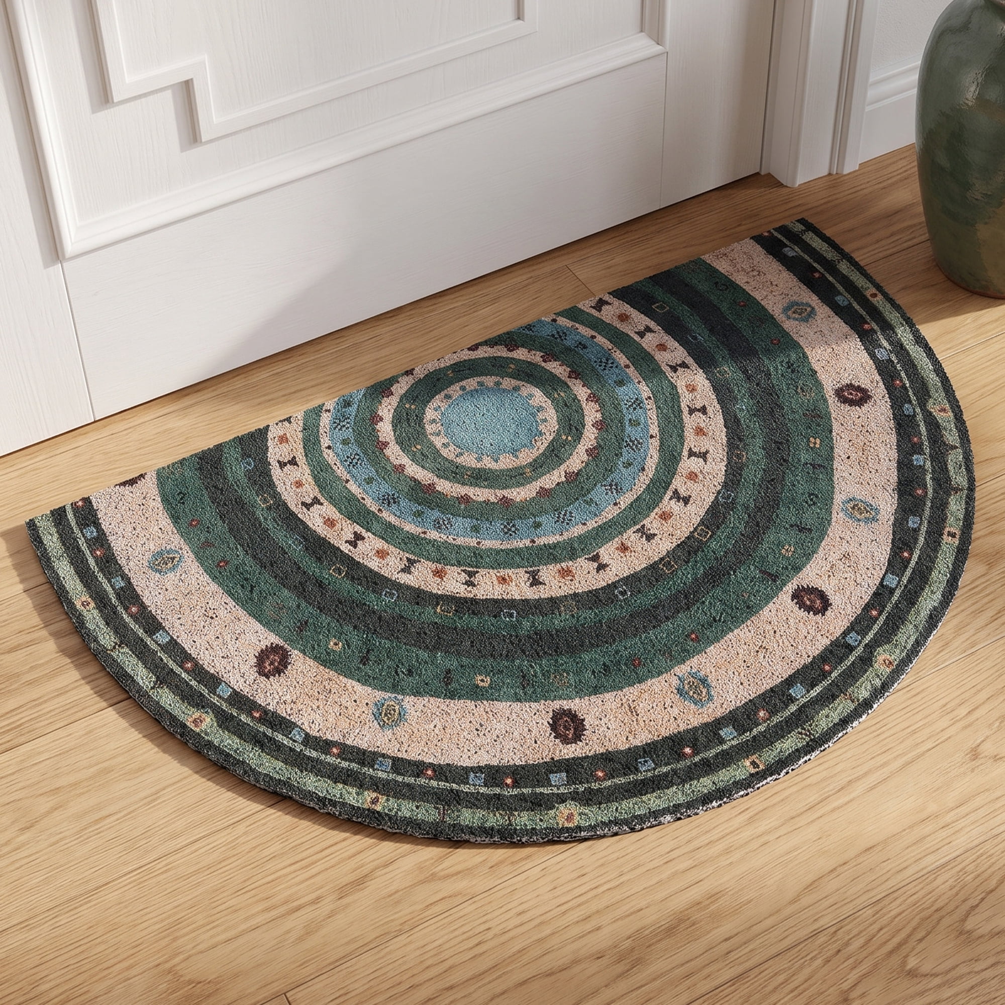 Entry Room Rugs Unique Bargains Half Circle Indoor Entryway Retro Non-Slip Welcome Rug ...