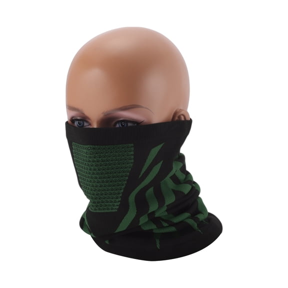 Unique Bargains Half Pack Face Mask Nylon Honeycomb Face Cover Keep Warm Breathable Black Green 1 Pcs