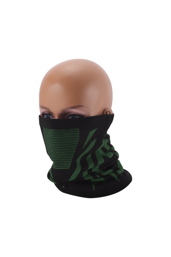 Half Pack Face Mask Nylon Honeycomb Face Cover Keep Warm Breathable Black Green 1 Pcs