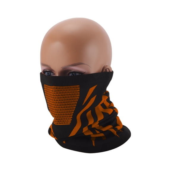 Unique Bargains Half Pack Face Mask Nylon Honeycomb Face Cover Keep Warm Breathable Orange 1 Pcs