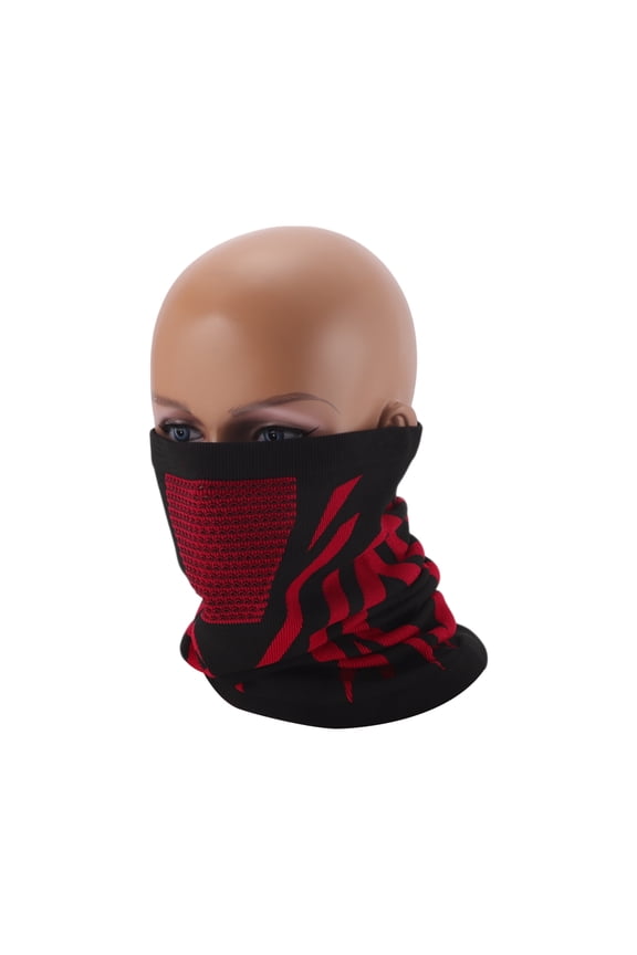 Half Pack Face Mask Nylon Honeycomb Face Cover Keep Warm Breathable Red 1 Pcs