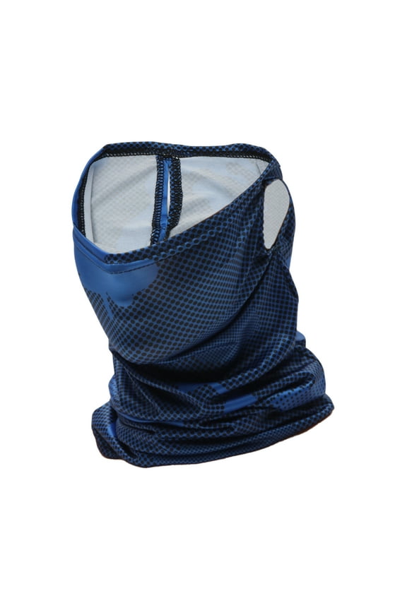 Half Pack UV Face Shield Polyester Dot Multipurpose Neck Gaiter Mask Sun Protection Breathable Sapphire Blue 1 Pcs