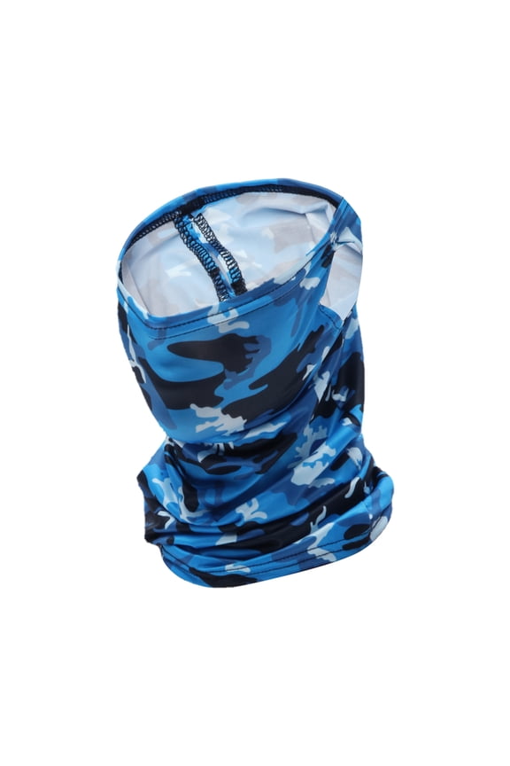 Half Pack UV Face Shield Polyester Multipurpose Neck Gaiter Mask Sun Protection Breathable Sapphire Blue 1 Pcs